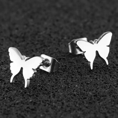 Ezüst színű pillangó fülbevaló