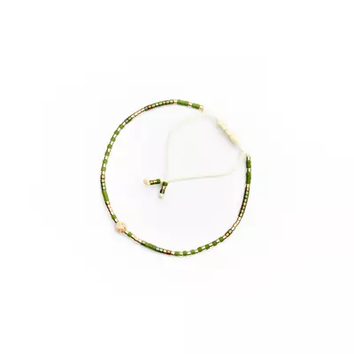 Jáspis zöld mini gyöngy karkötő karszalaggal