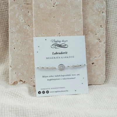 Labradorit megérzés zsinórkarkötő