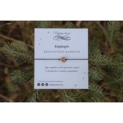 Képjáspis kristályszív karkötő