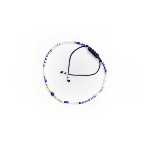 Lazurit kék mini gyöngy karkötő karszalaggal