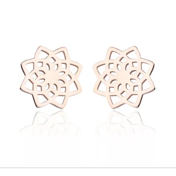 Rose gold mandala fülbevaló